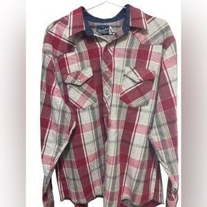 WRANGLER Vintage men’s size XL plaid, pearl snap‎ buttons